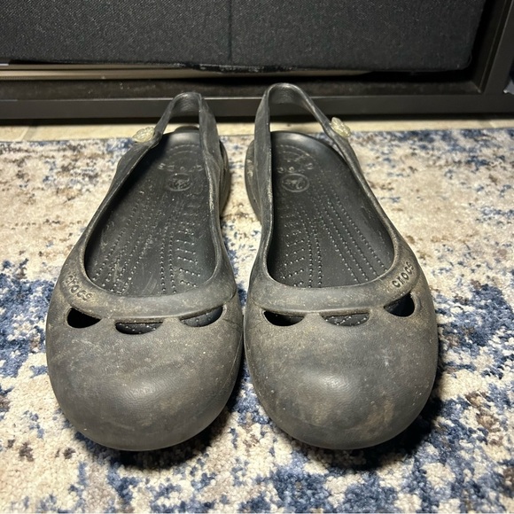 Crocs Jayna Black Slingback Slip On Flats Size 8 - Picture 5 of 11